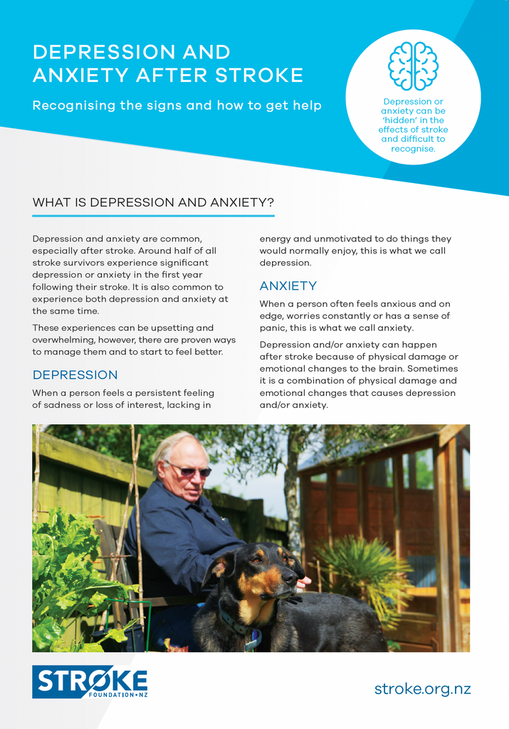 Stroke A4 Brochure - Depression And Anxiety After Stroke - SINGLES