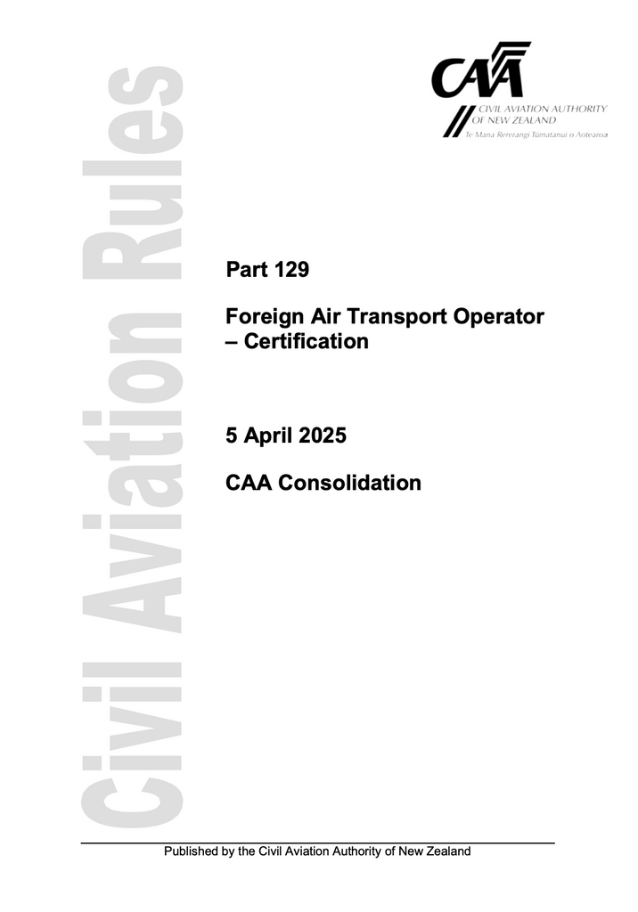 CAA - A5 Rule Part 129