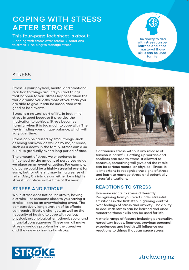 Stroke A4 Brochure - Coping with Stress after Stroke - 50 PACK