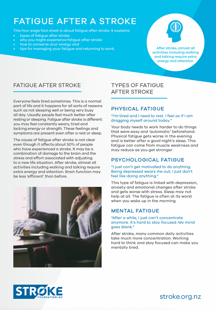 Stroke A4 Brochure - Fatigue after Stroke - 50 PACK