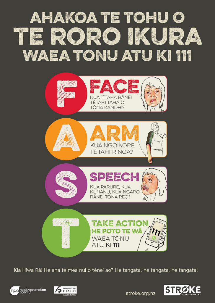 Stroke A3 Poster - FAST Maori