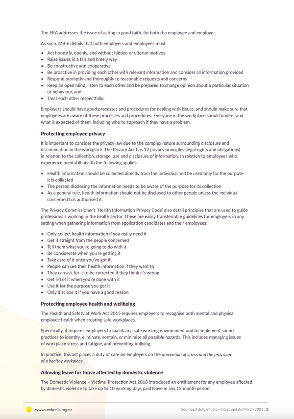 Evaluation Form - Your legal duty of care March 2021